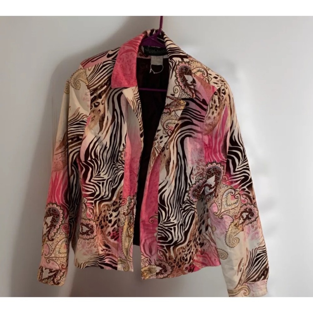 Harve Benard vintage pink animal print Women’s Sz 10 Blazer